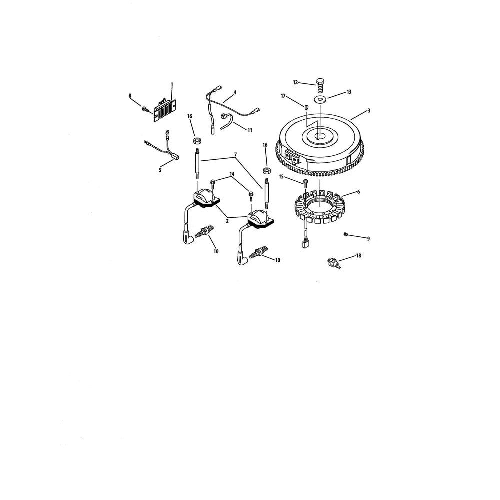 Flywheel & Electrical Diagram and Parts List for 893999  Cub Cadet Lawn Tractor